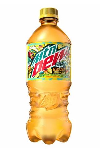 New Mountain Dew Baja Laguna Lemonade Soda Pop 20 Ounce Bottle