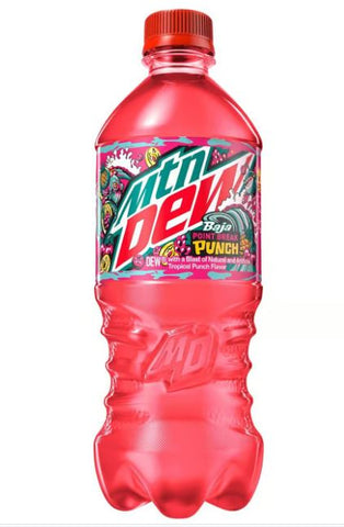 New Mountain Dew Baja Point Break Punch Soda Pop 20 Ounce Bottle