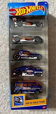 New 2023 Hot Wheels HW 55 Race Team 5 Pack