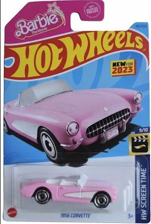New 2024 Hot Wheels Barbie 1956 Corvette Pink HW Screen Time