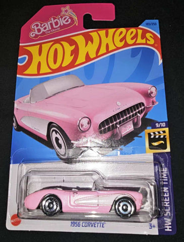New 2024 Hot Wheels Barbie 1956 Corvette Pink HW Screen Time
