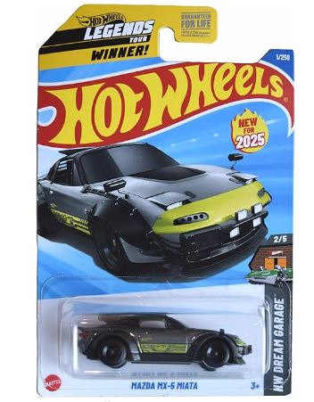 New 2025 Hot Wheels Mazda MX-5 Miata HW Dream Garage Legends Tour Winner