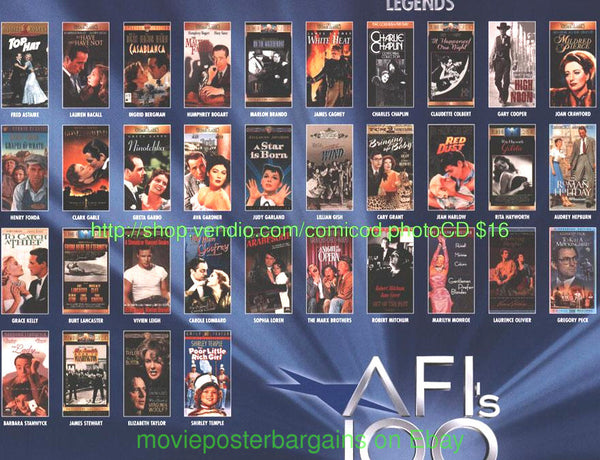 AFI's 100 Years 100 Stars Movie Poster 27x40 Used – Mason City