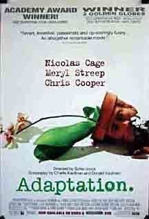 Adaptation Movie Poster 27X40 Used Nicolas Cage, Meryl Streep, Chris Cooper