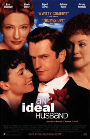 An Ideal Husband Movie Poster 27x40 Used Anna Patrick, Denise Stephenson, Nancy Carroll, John Thompson, Jeremy Northam, Doug Bradley, Oliver Parker, Delia Lindsay, Susannah Wise, Marsha Fitzalan