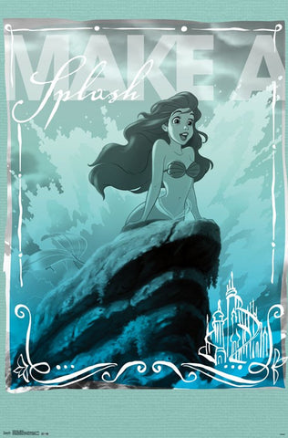 Ariel - Splash Cartoon Wall Poster 22x34 RP14240 UPC882663042401 Disney