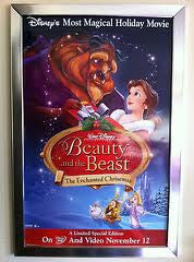 Beauty and the Beast Enchanted Christmas Movie poster 27x40  Used