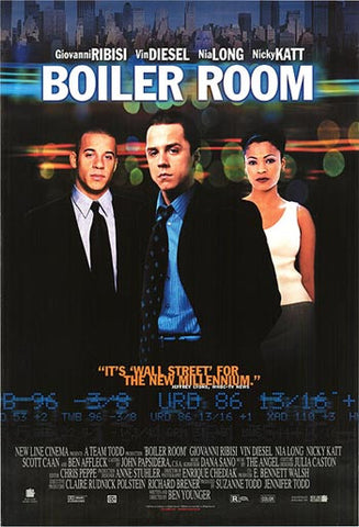 Boiler Room 2000 Movie Poster 27x40 Used Vin Diesel, Nia Long, Ben Affleck