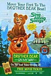 Brother Bear on My Way Movie Poster 27x40 Used TV Show Cartoon Sing Along Songs