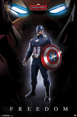 Captain America 3 - Freedom Movie Poster 22x34 RP14068 UPC882663040681 Marvel