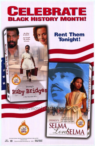 Celebrate Black History Month Ruby Bridges & Selma Lord Selma Movie Poster 27x40 Used Disney