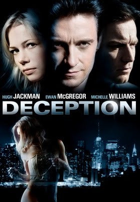 Deception 2008 Movie Poster 27x40 Used Hugh Jackman, Ewan McGregor, Michelle Williams