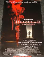Dracula II Ascension Movie Poster 27x40 Used Dracula 2 Brande Roderick, Jason London, Stephen Billington, Jason Scott Lee, Daniela Nane, Vasile Albinet, David Gant, Roy Scheider, Tom Kane, Khary Payton, David J Francis, Chris Hunter, John Light