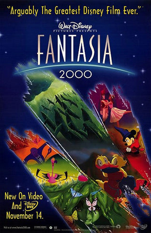 Fantasia 2000 Movie Poster 27x40 Used Disney Quincy Jones, Bette Midler, James Earl Jones, Angela Landsbury, Steve Martin