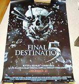 Final Destination 5 Movie Poster 27x40 Used Ian Thompson, PJ Byrne, Courtney B Vance, Arlen Escarpeta, Brent Stait, June B Wilde, Tanya Hubbard, David Koechner, Nicholas D'Agosto, Michael Adamthwaite, Roman Podhora, Dawn Chubai, Barclay Hope, Tony Todd