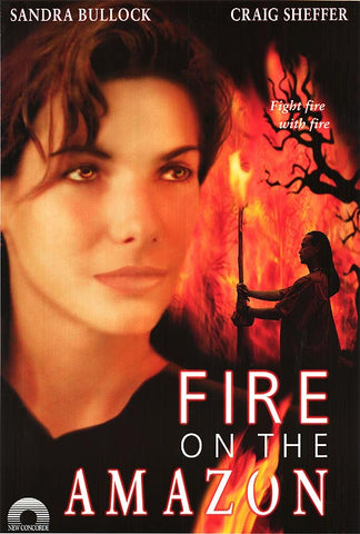 Fire On The Amazon 2000 Movie Poster 27x40 Used Sandra Bullock