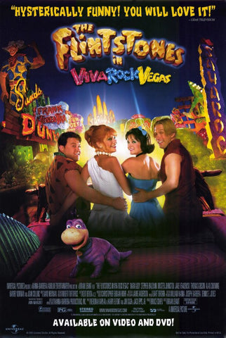 The Flintstones Viva Rock Vegas Movie Poster 27x40 Used Rosie O'Donnell, Kristen Stewart, Jim Doughan, Jason Kravits, Berta Richey, Joan Collins, Taylor Negron, Allan Trautman, Richard Karron, John Stephenson, Rachel Winfree, Mel Blanc, Stephen Baldwin