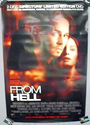 From Hell Movie Poster 27x40 Used Joanna Page, Paul Rhys, Ian McNeice, Annabelle Apsion, Roger Frost, Johnny Depp, Simon Harrison, David Fisher, Peter Eyre, Estelle Skornik, Lesley Sharp, Robbie Coltrane, Heather Graham