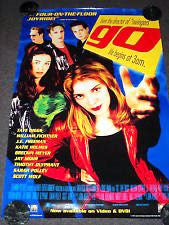Go Movie Poster 27x40 Used Telly Savalas, Katie Holmes, James Duval, Suzanne Krull, Sean Everett, Natasha Melnick, Desmond Askew, JE Freeman, Jane Krakowski, J Karen Thomas, Tony Denman, Bob Pepper, Jay Mohr, Jay Paulson, Scott Wolf, Sarah Polley