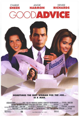Good Advice Movie Poster 27x40 Used Charlie Sheen, John de Lancie, Jonathan Breck, Masaya Katô, John Andrews, Gary Combs, Heather Wahlquist, Madison Mason, David Doty, Lori Jo Hendrix, Jamie Sue Sherrill, Meredith Salenger