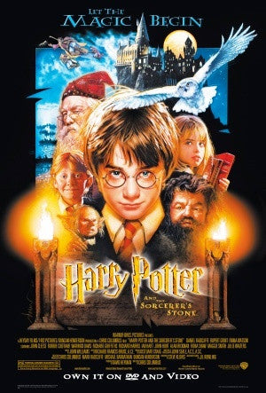 Harry Potter and the Sorcerer’s Stone Movie Poster 27x40 Used Daniel Radcliffe, Emma Watson, Warwick Davis, John Hurt, Fiona Shaw, Alfie Enoch, Richard Harris, Terence Bayler, Robbie Coltrane, Richard Griffiths, Josh Herdman, Derek Deadman