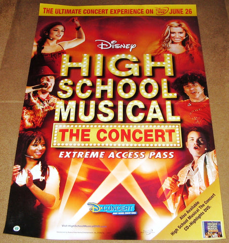 High School Musical the Concert Extreme Access Pass Movie Poster (2007) 27x40 Disney Used Corbin Bleu, Monique Coleman, Lucas Grabeel