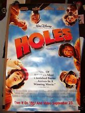 Holes Movie Poster 27x40 Used Disney Tom Brainard, Rick Fox, Nathan Davis, Shelley Malil, Nicole Pulliam, Damien Luvara, Patricia Arquette, Tim Blake Nelson, Allison Smith, Ski Carr, Clay M Lilley, Alex Castillo, Shia LaBeouf