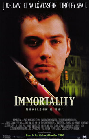 Immortality 1998 Movie Poster 27x40 Used Jude Law, Elina Lowensohn, Timothy Spall