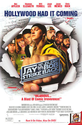 Jay and Silent Bob Strike Back 27x40 Used Matt Damon, Alanis Morissette, Ali Larter, Tom Dorfmeister, David Mandel, John Papp, Susan Engel, Scott William Winters, Tracy Morgan, Jon Stewart, Mark Hamill, Kevin Smith