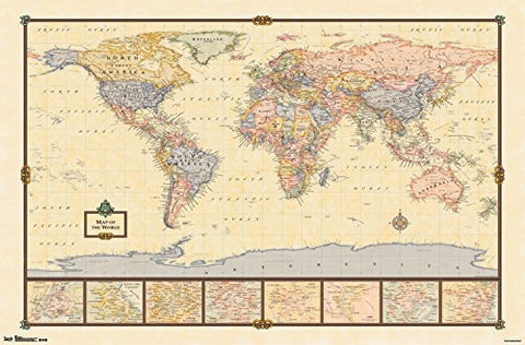 Map - World 13 Poster RP6259 22x34 UPC017681062593