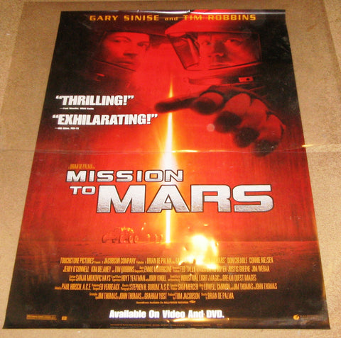 Mission To Mars Movie Poster 27x40 Used Robert Bailey Jr, Britt McKillip, Marilyn Norry, Jillian Marie, Lucia Walters, Connie Nielsen, Jill Teed, Gary Sinise, Elise Neal, Carlo Rota, Kavan Smith, Jeffrey Ballard