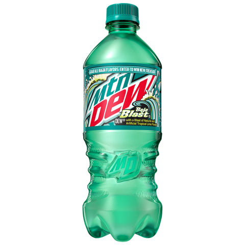 New Mountain Dew Baja Blast Soda Pop 20 Ounce Bottle