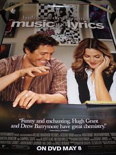 Music and Lyrics Movie Poster 27x40 Used Drew Barrymore, Jay Ferraro, Daniel Stewart Sherman, Chris Moss, Brad Garrett, Zak Orth, Bernadette Lords, Suzi Lorraine, Billy Griffith, Aasif Mandvi, Carlos Velazquez, Katherine Hoskins Mackey, Michael Ciesla