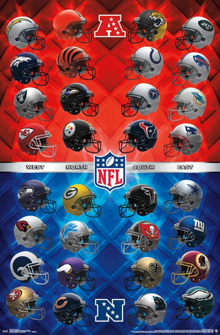 NFL - Helmets 17 Sports Posters 22x34 RP15643 UPC882663056439