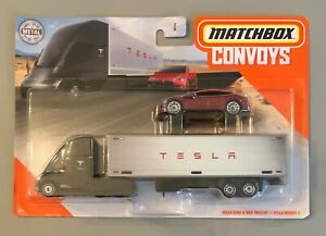 New 2020 Matchbox Convoys Tesla Semi & Box Trailer Tesla Model S Set