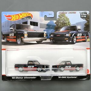New 2021 Hot Wheels Car Culture Premium Borla 2 Truck Set Target Exclusive Silverado and Syclone