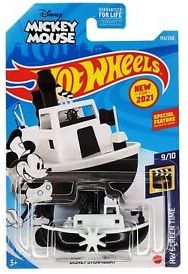 New 2021 Hot Wheels Disney Steamboat Willie Mickey Mouse HW Screen Time White