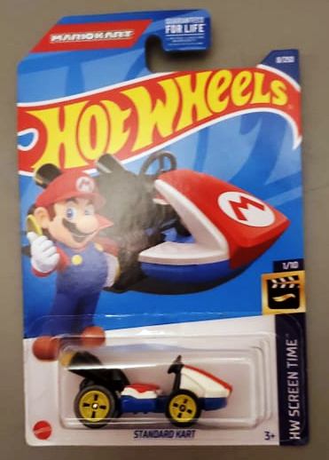 Hot Wheels Standard Kart - Mario Kart HW Screen Time 8/10 (166/250) 2021 Short Card, Scala 1:64