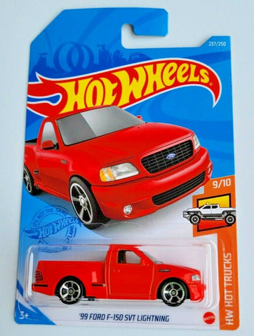 New 2021 Hot Wheels '99 Ford F-150 SVT Lightning Red Hw Hot Trucks