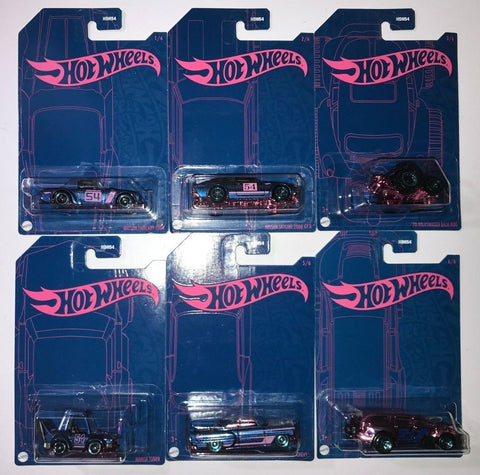 New 2022 Hot Wheels 54th Anniversary Pearl and Chrome Set of 6 Cars