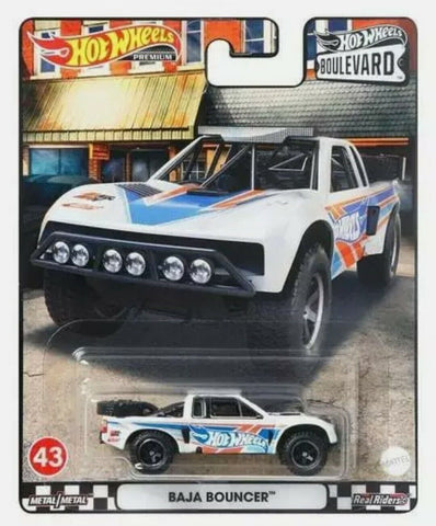 New 2022 Hot Wheels Baja Bouncer Boulevard Car #43 Real Riders Truck White