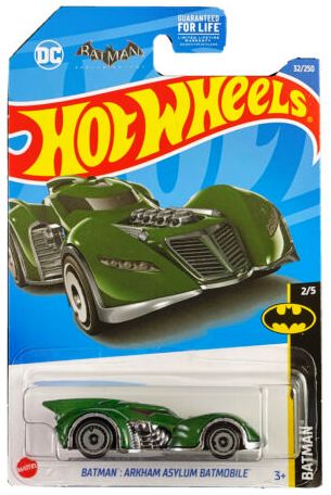 New 2022 Hot Wheels Batman Arkham Asylum Batmobile DC Green