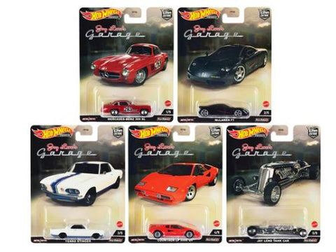 New 2022 Hot Wheels Jay Leno's Garage 5 Car Set Retro Entertainment Car Culture