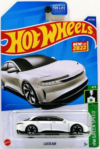 New 2022 Hot Wheels Lucid Air HW Green Speed 147/250 White