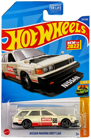 New 2022 Hot Wheels Nissan Maxima Drift Car HW Wagons 214/250 White Mattel