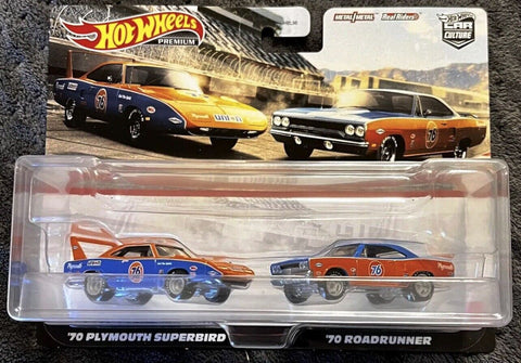 New 2022 Hot Wheels Plymouth Superbird Roadrunner Car Culture Premium Target Exclusive 2 Car Set