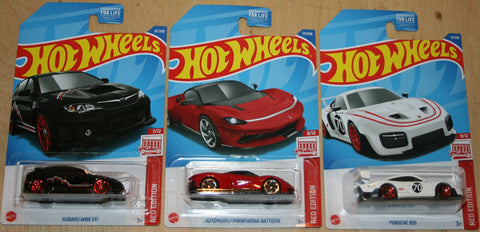 New 2022 Hot Wheels Red Edition 3 Car Set 7-9