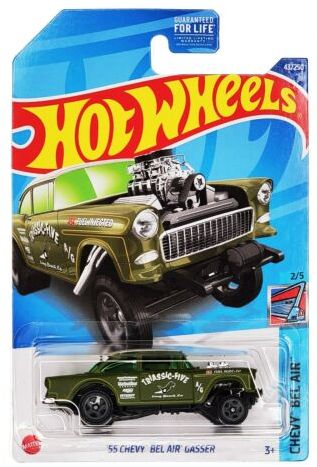 New 2022 Hot Wheels '55 Chevy Bel Air Gasser Chevy Bel Air Triassic-Five Green
