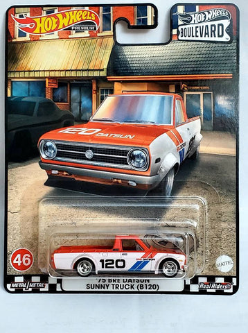 New 2022 Hot Wheels '75 BRE Datsun Sunny Truck (B120) Boulevard Premium #46