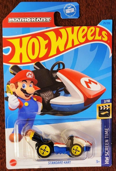 New 2023 Hot Wheels Standard Kart Mario Kart HW Screen Time Mario